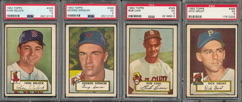 1952 Topps "High Numbers" PSA EX 5 Collection (4 Different)